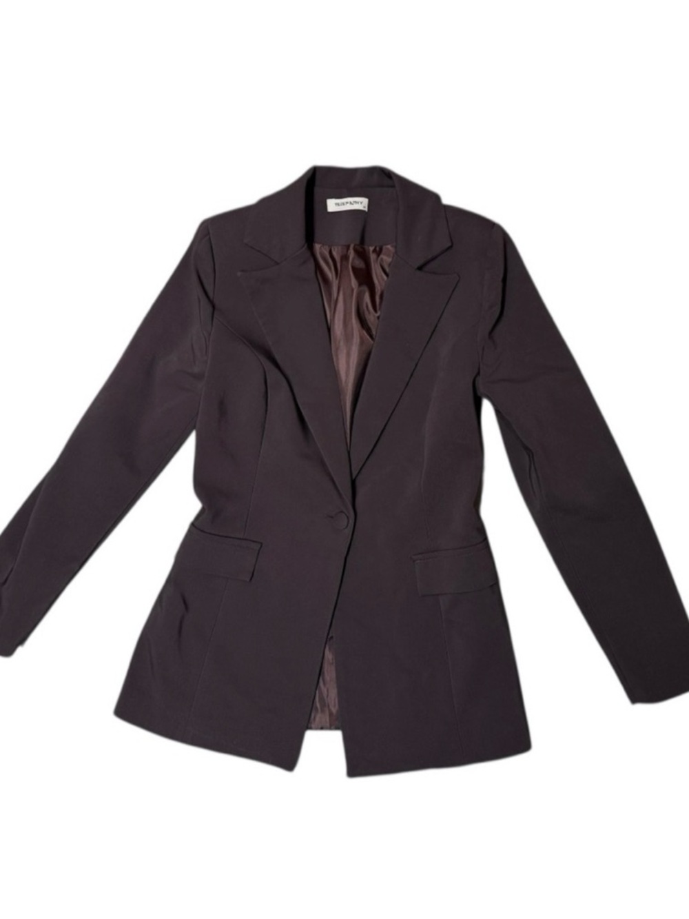 Telepathy by Aritzia Dark Brown Suit Set (Blazer + Pants) 2X1 - Picture 4 of 14